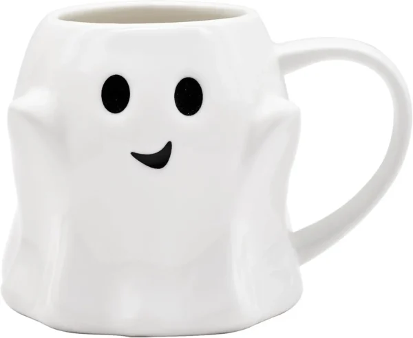 14 oz Halloween Ghost Coffee Mug - White Cute Ceramic Ghost Pattern Ghostface Mug Coffee Cup Halloween Accessories Birthday Gifts for Kids Adults