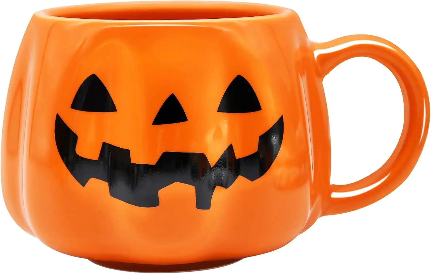 12 oz Halloween Pumpkin Mug Decorations, Happy Halloween Pattern Mug Ceramic Cute Pumpkin Coffee Cup Halloween Birthday Tabletop Drinkware Gifts for Adults Kids Women